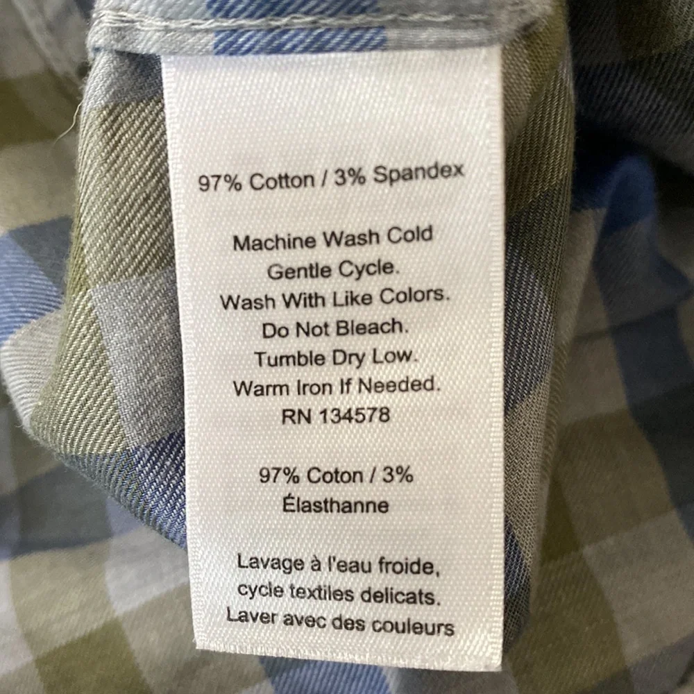 Vineyard Vines plaid cotton blend slim longshore shirt size M